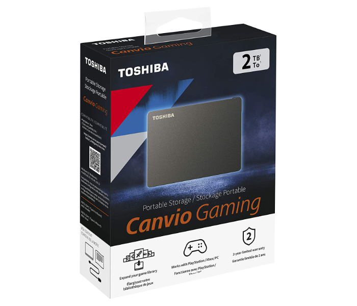 Toshiba HDTX120EK3AA 2TB  2.5p 2.5GHz i5-2400S Canvio Gaming Hard Disk - Black - Zoom Image 3