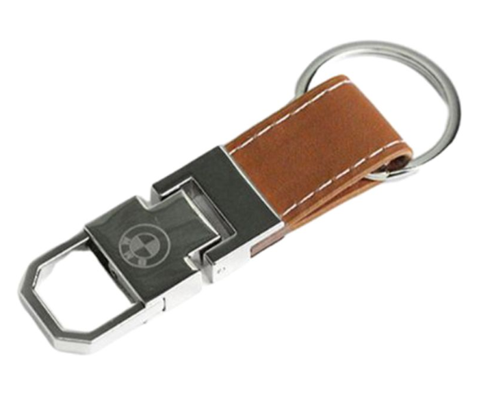 Carabiner Lock Auto Car Small Keychain for BMW - Black and Brown - Zoom Image