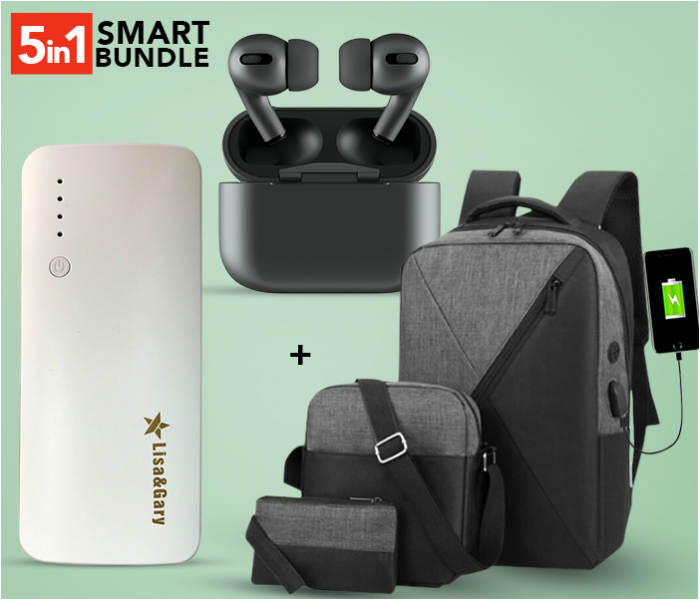 ThreePiece Splicing Couple Large Backpack With USB Charging Image