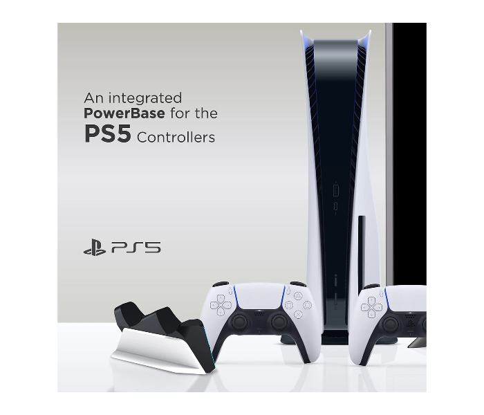 Vertux POWERBASE-PS5 Dual Sense Controller Charging Station with 2 Charging Slots for PS5 - White - Zoom Image 2