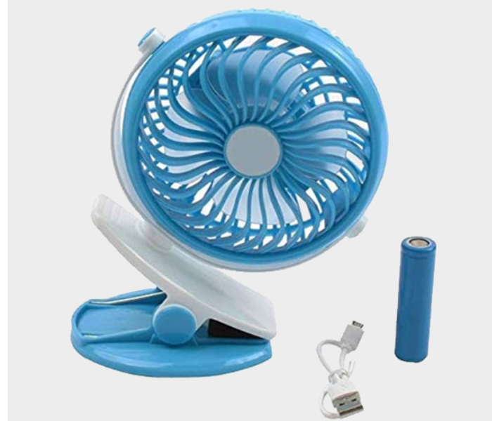 Olsenmark OMF1790 Rechargeable Mini Clip Fan - White and Blue - Zoom Image