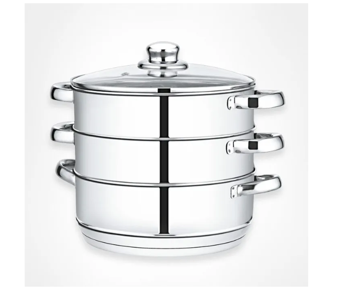 Premier 2913 24cm Stainless Steel Multi Steamer with Glass Lid - Silver - Zoom Image