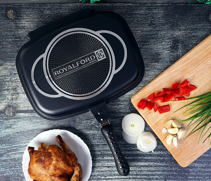 Royalford RF7902 36Cm Double Grill Pan - Black - Zoom Image 2