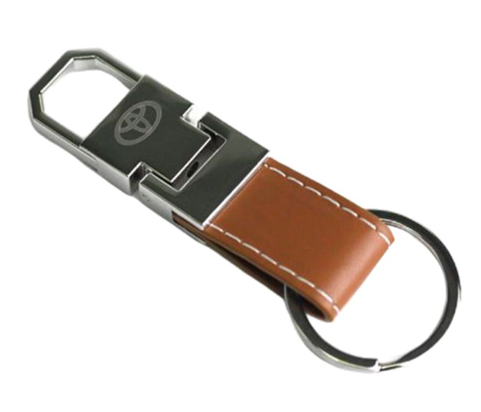 Carabiner Lock Auto Car Small Keychain for Toyota - Black and Brown - Zoom Image