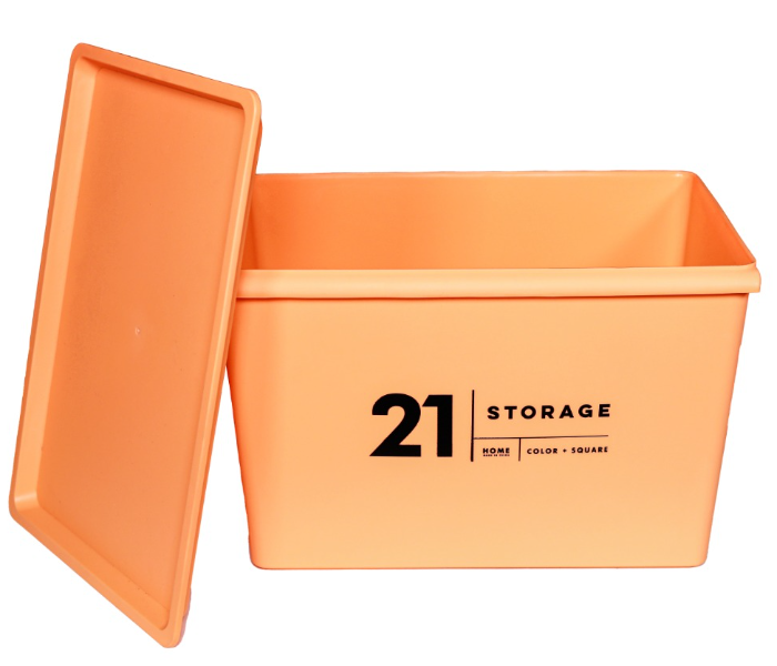 Taqdeer YN-913  Smiley Finishing Plastic Storage Box 15 Litre - Orange - Zoom Image 1