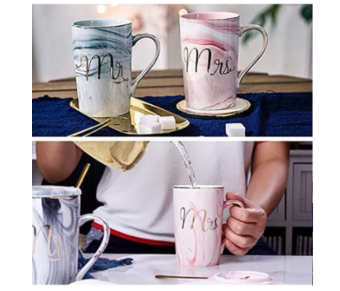 450ml Mr and Mrs Coffee Mug Set - Multicolour - Zoom Image 3