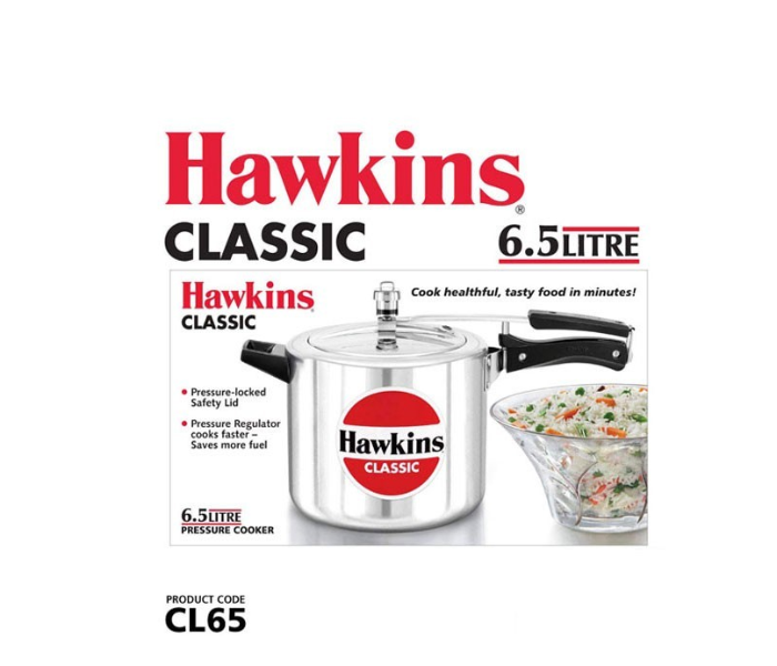 Hawkins B40W-CL-65 6.5 Litre Classic Pressure Cooker - Silver - Zoom Image 2