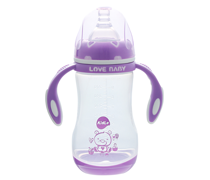 KidLe CJM0005 300ml Wide Mouth PP Feeding Bottle - Violet - Zoom Image