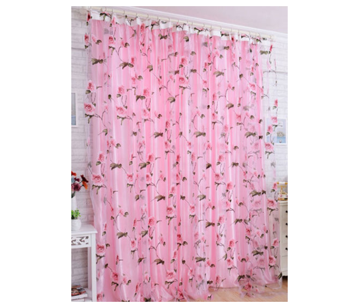 Printed Curtain - Pink  - Zoom Image 1