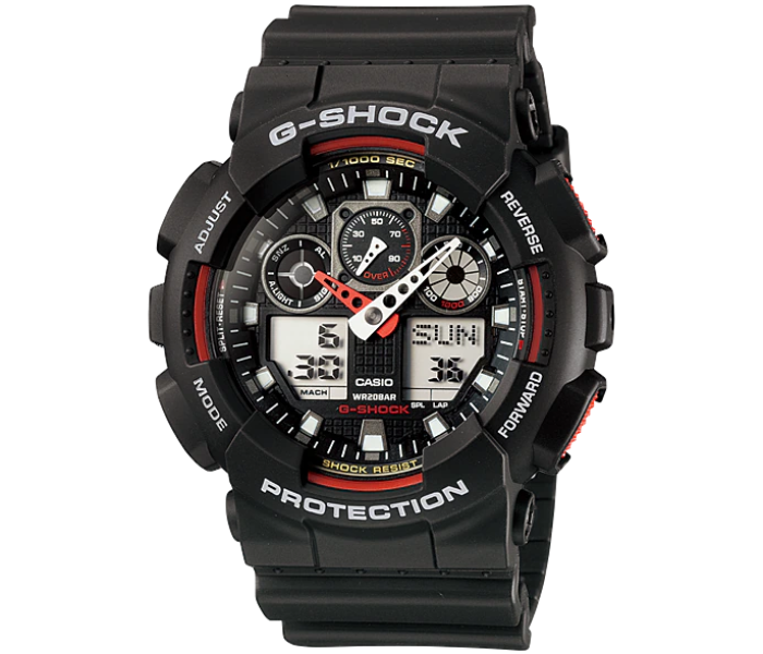 Casio G Shock GA-100-1A4DR Mens Analog and Digital Watch Black - Zoom Image