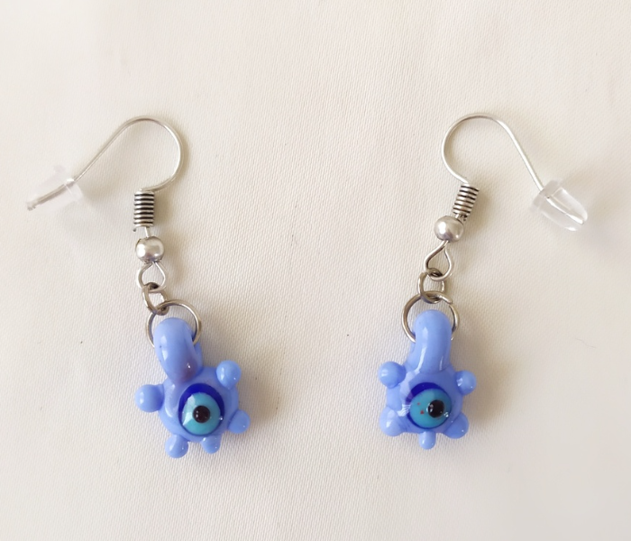 Handmade Glass Art Turtle Jewellery Set - Blue and Black - Zoom Image 2