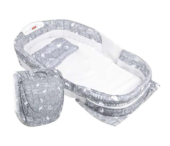 Portable Baby Separate Bed - Grey and White - Zoom Image