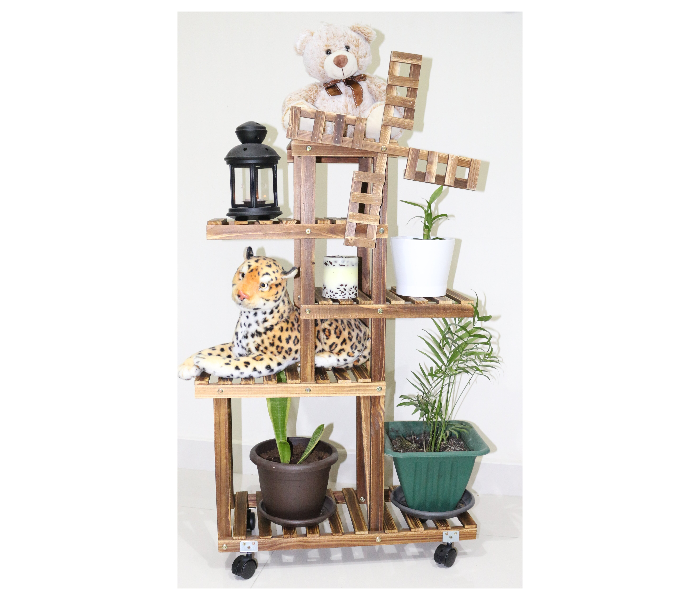 Serah Home Decors S06 Solid Wood Flower Plant Display Stand - Wood - Zoom Image 2