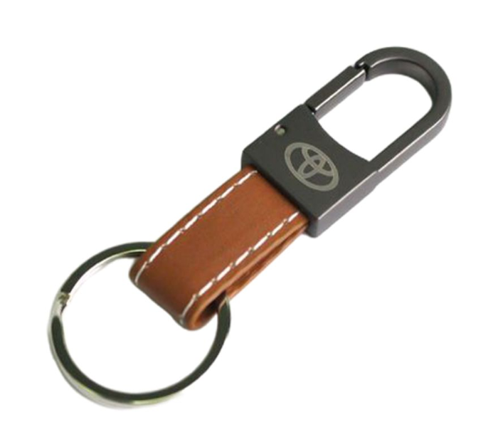 Carabiner Lock Auto Car Keychain for Toyota - Brown and Black - Zoom Image