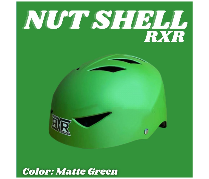 RXR Bicycle E-Scooter Nutshell Open Face Helmet - Matte Green - Zoom Image