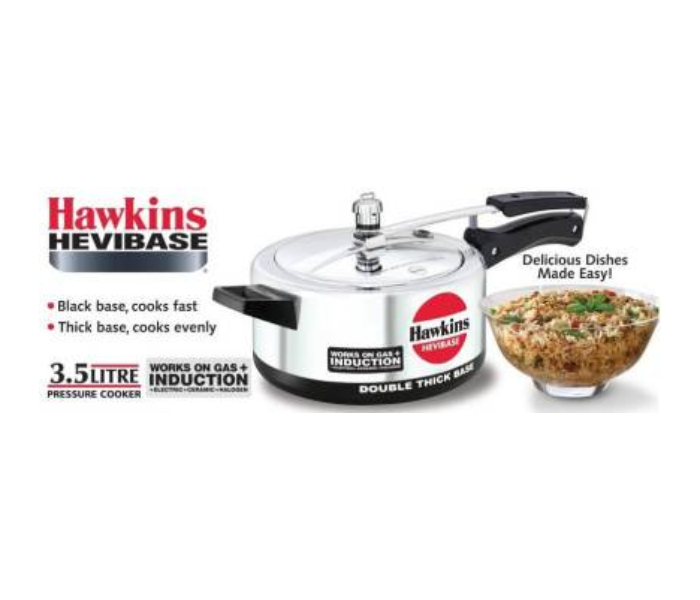 Hawkins H35W-IH35 3.5 Litre Hevibase Induction Pressure Cooker - Black and Silver - Zoom Image 3