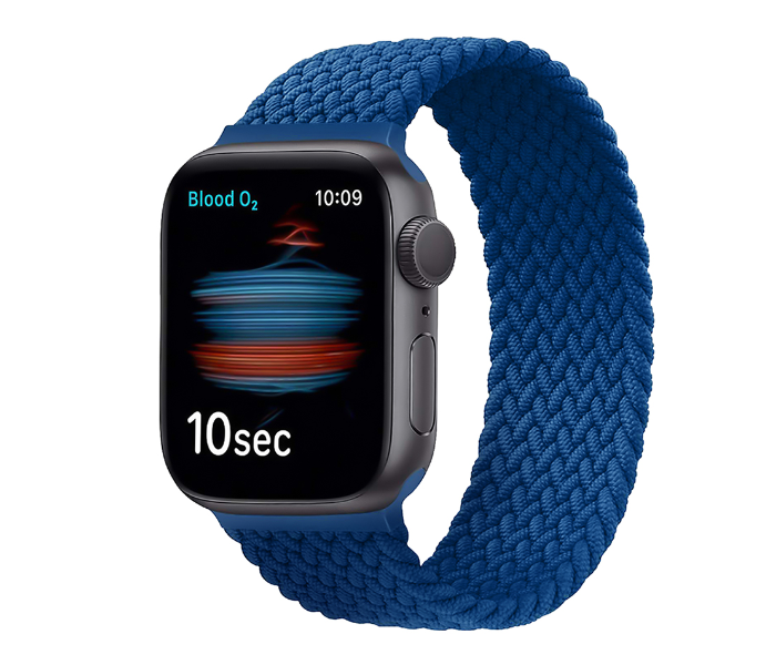 Promate FUSION-44XL 42mm or 44mm Solo Loop Nylon Braided Strap for Apple Watch - Blue - Zoom Image