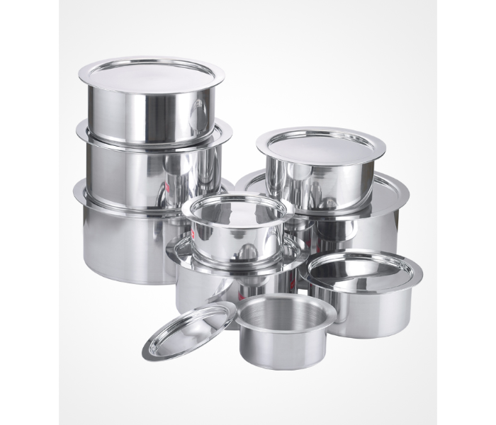 Premier 2912 9 Piece 16cm-32cm Aluminum Tope Set - Silver - Zoom Image