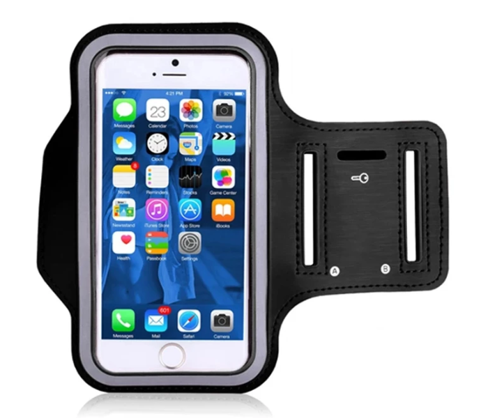 Universal Running Sports Armband Pouch with Phone Holder - Black - Zoom Image 1