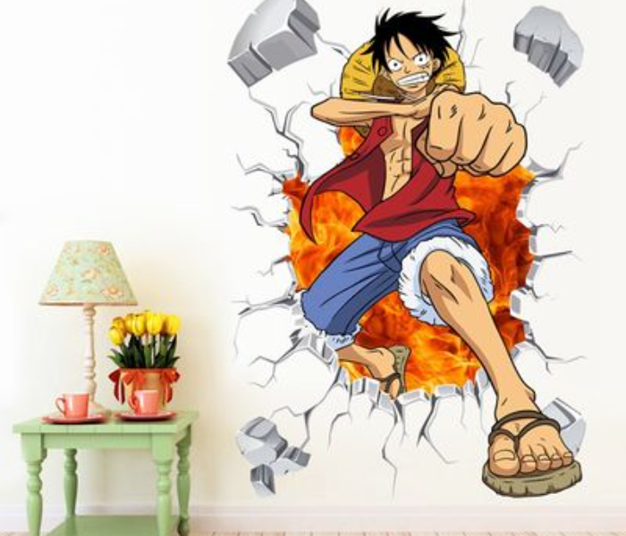 Anime Luffy Self Adhesive Scratch Resistant Removable Wall Sticker - Multicolour  - Zoom Image 1