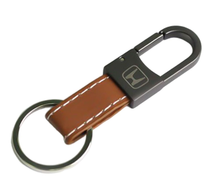 Carabiner Lock Auto Car Keychain for Honda - Brown and Black - Zoom Image