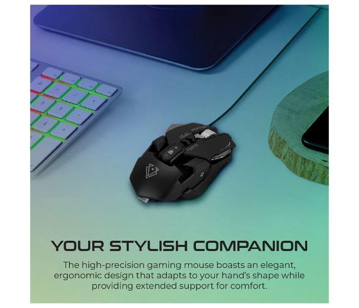 Vertux INDIUM High Performance Wired Gaming Mouse - Black - Zoom Image 4