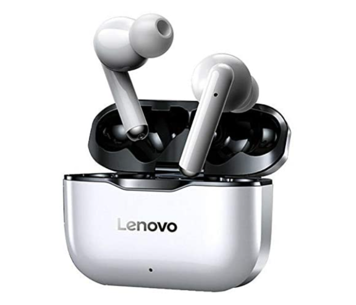 Lenovo LP1 Wireless Earphone Bluetooth 5.0 Dual Stereo Earbuds With Mic A Touch Control Long Standby 300mAH IPX4 Water Proof Headset Noise Reduction Charging Case TWS - White - Zoom Image 2