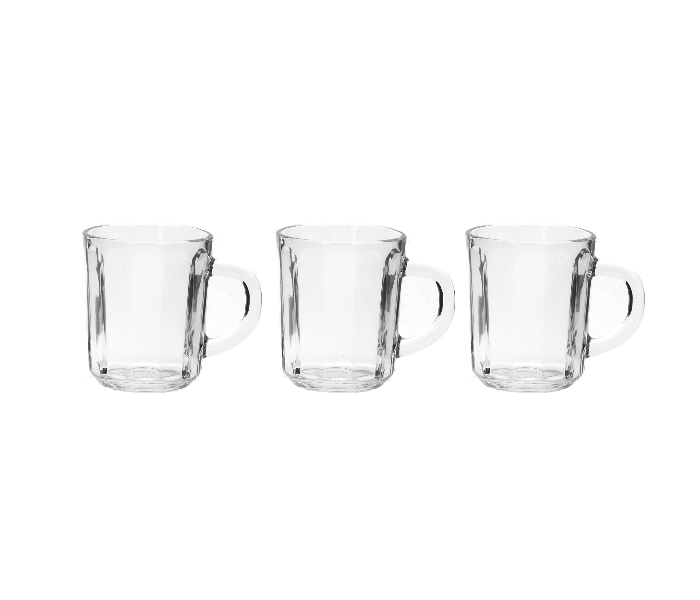 Delcasa DC1457 240ml Set of 3 Pieces Glass Cup with Handle - Clear - Zoom Image 1