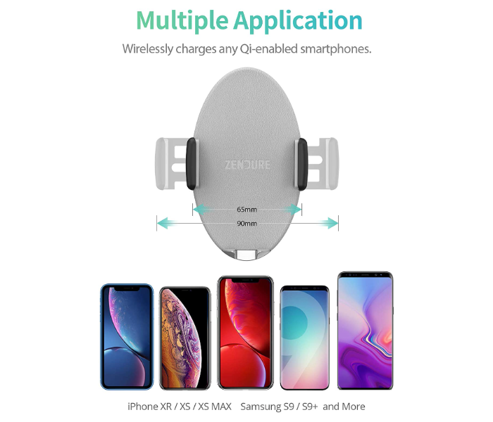 Zendure Q7 10W Wireless Charger Car Mount - Silver - Zoom Image 3