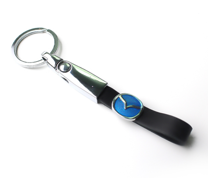 Logo Keychain for Mazda - Black and Silver - Zoom Image