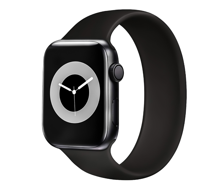 Promate LOOP-44M 42mm or 44mm Medium Solo Loop Strap for Apple Watch - Black - Zoom Image 1