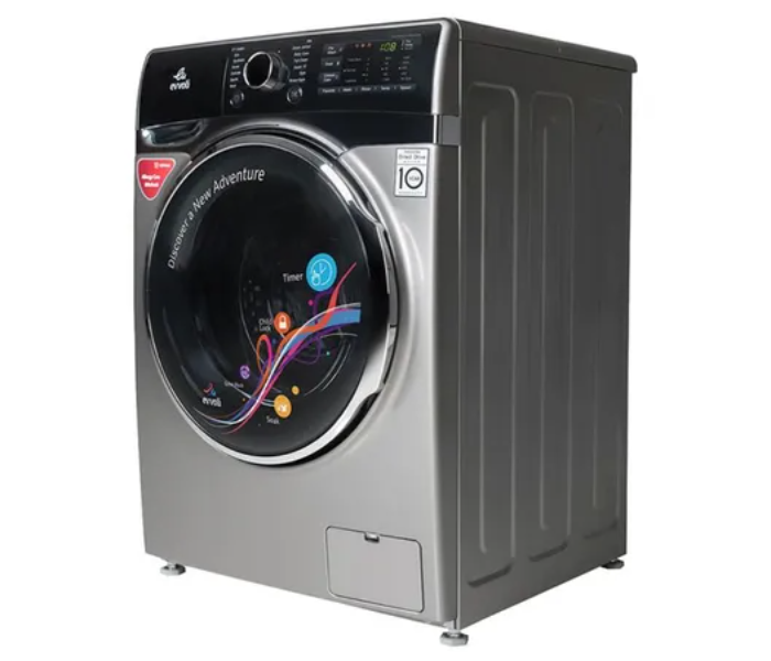 Evvoli EVWM-FDDH-914S 9 KG 1400 PRM Direct Drive Motor Washing Machine – Silver and Black - Zoom Image 4