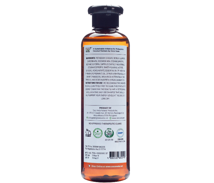 Coco Veda 250ml Peppermint and Orange Virgin Coconut Herbal Shampoo  - Zoom Image 2