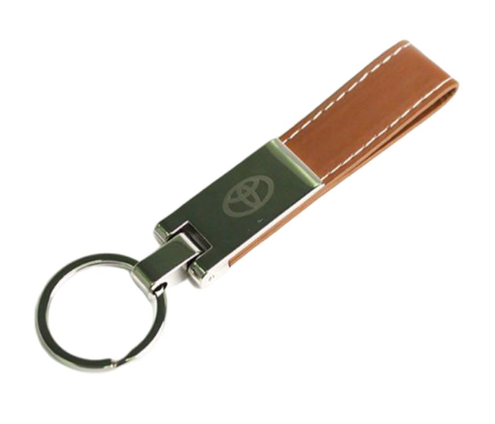 Carabiner Lock Auto Car Long Keychain for Toyota - Brown and Silver - Zoom Image