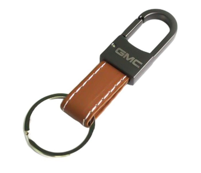 Carabiner Lock Auto Car Keychain for GMC - Brown and Black - Zoom Image