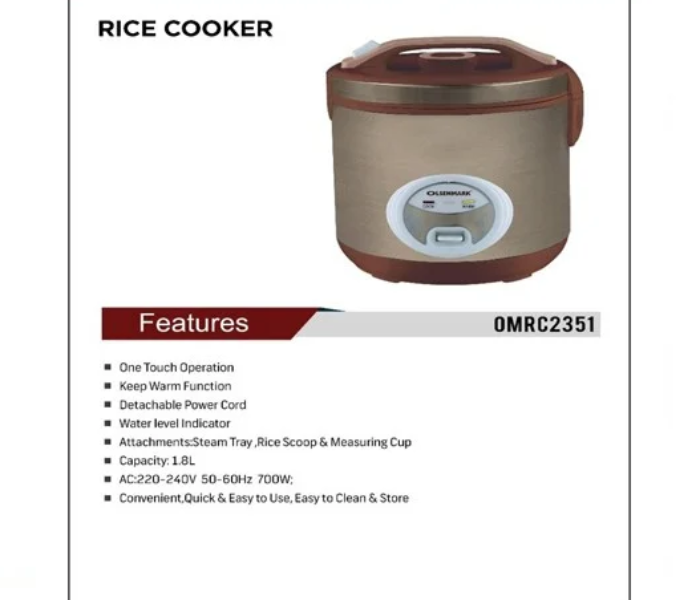 Olsenmark OMRC2351 Deluxe Rice Cooker - Brown - Zoom Image 2