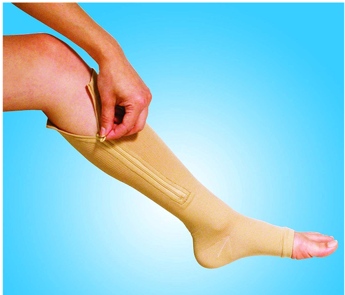 Zip Sox Medium Zip Up Compression Socks - Beige 1 - Zoom Image 1