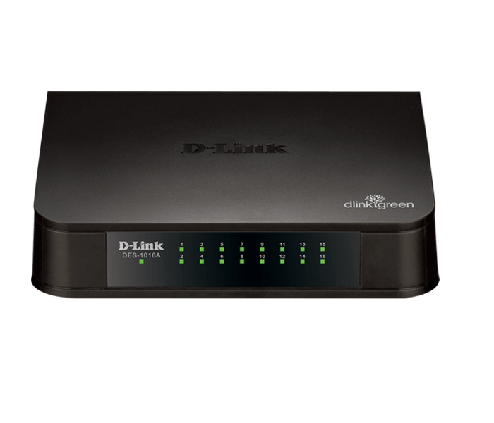 D-Link DL-SW-DES-1016AB 16 Port Unmanaged Switch - Black - Zoom Image 1