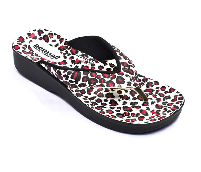 Aerosoft A0848 EU37 Ladies Slipper - White and Red - Zoom Image