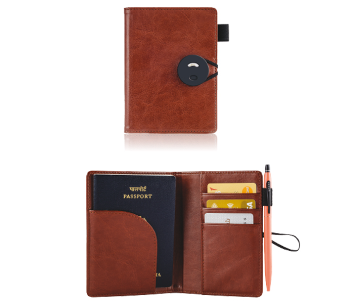 Generic 142G-1 Anti Lost Passport Holder - Brown - Zoom Image