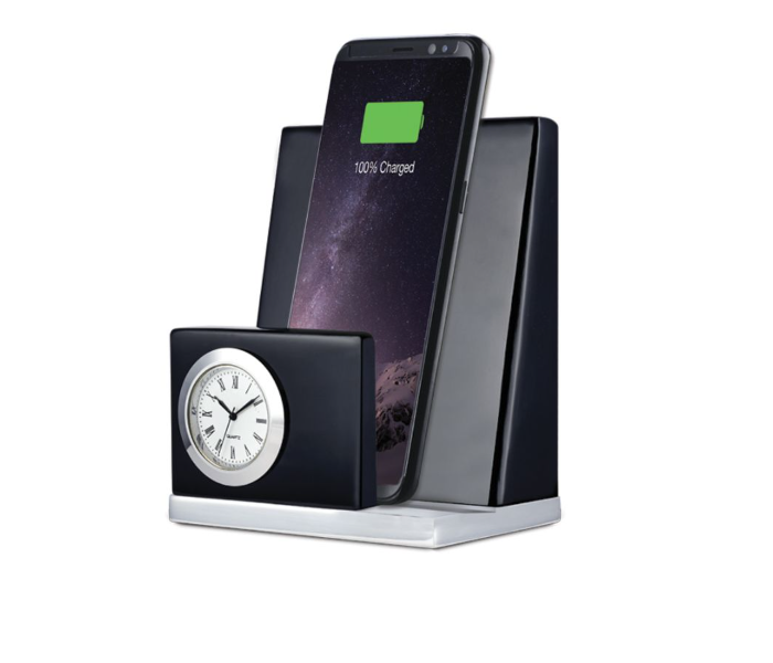 Generic 17G-1 Wireless Charger With Classic Timepiece - Black And White - Zoom Image 1