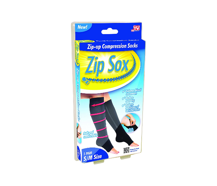 Zip Sox Large Zip Up Compression Socks - Black - Zoom Image 4