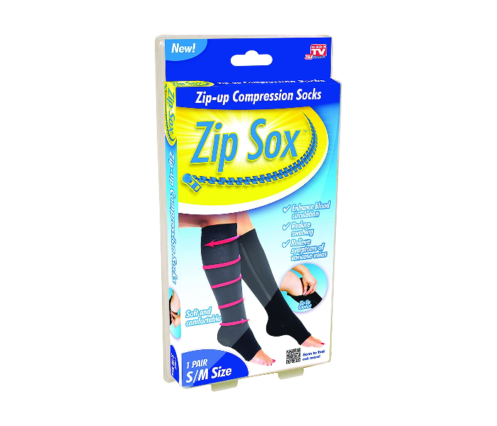 Zip Sox Medium Zip Up Compression Socks - Black - Zoom Image 4