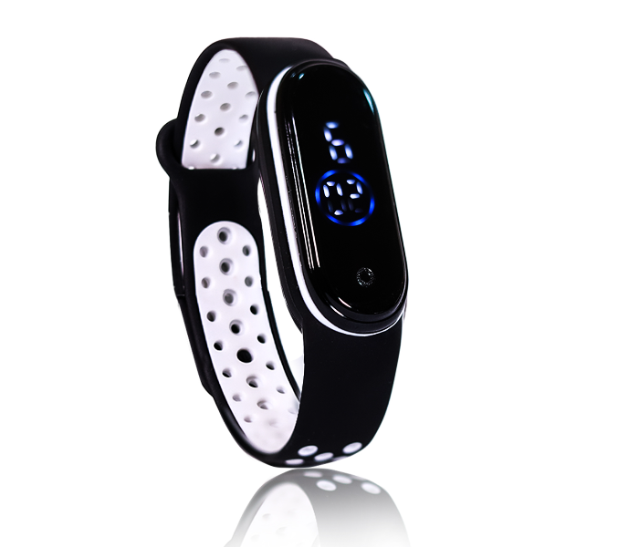 Jongo Perfect OK Dot Strap Band LED Watch - Black and White - Zoom Image 1