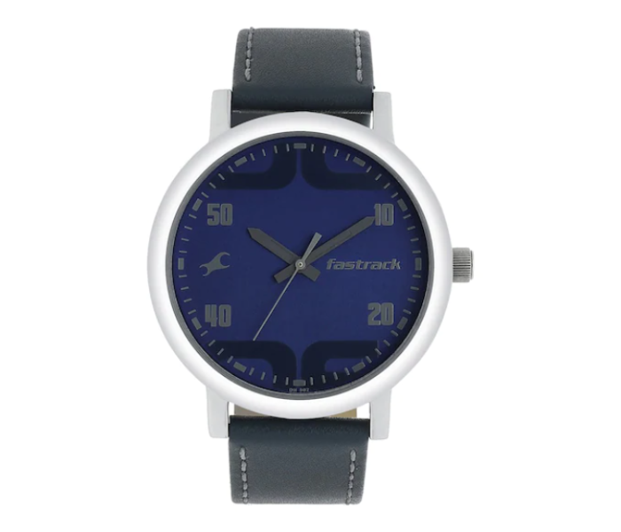 Fastrack 38052SL06 Bold Blue Dial Blue Leather Strap Watch for Men - Blue - Zoom Image 3