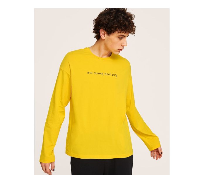 VW Trendz tee180926708 Men Letter Print Small Tee - Yellow - Zoom Image