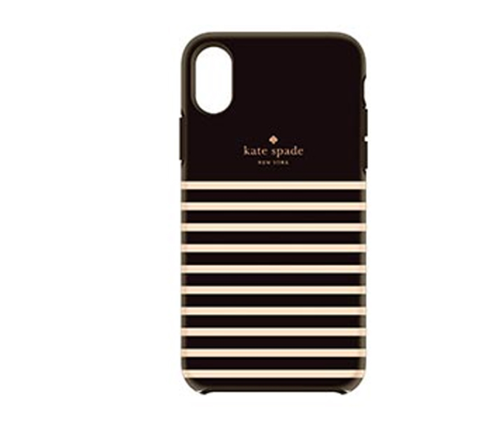 Kate Spade Protective Case Cover for Apple iPhone XR - Black and Beige - Zoom Image