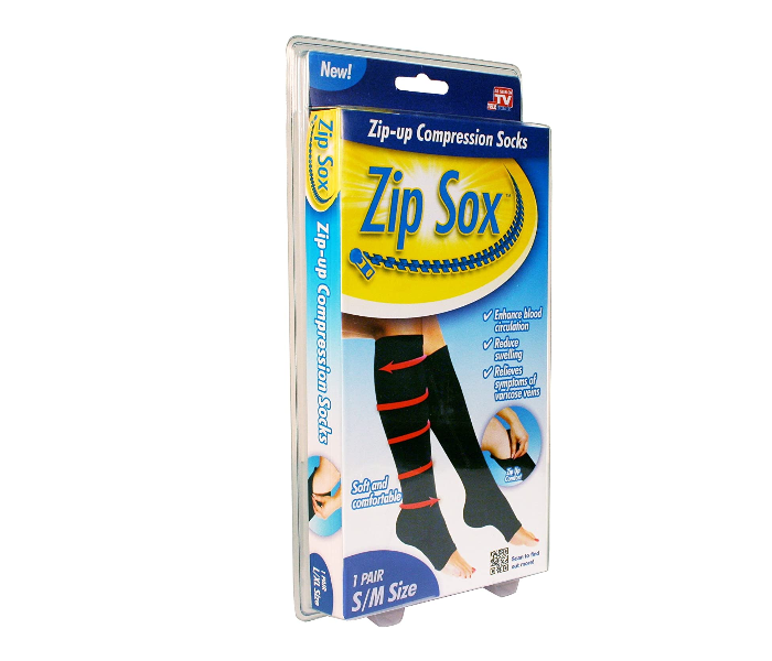 Zip Sox Large Zip Up Compression Socks - Black - Zoom Image 3