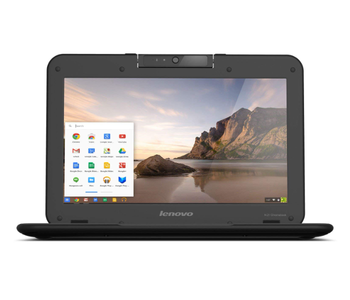 Lenovo N21 Chromebook Intel Baytrail-M 11.6 Inch Display 2GB RAM 16GB eMMC Chrome OS Installed Refurbished Chromebook - Black - Zoom Image 1