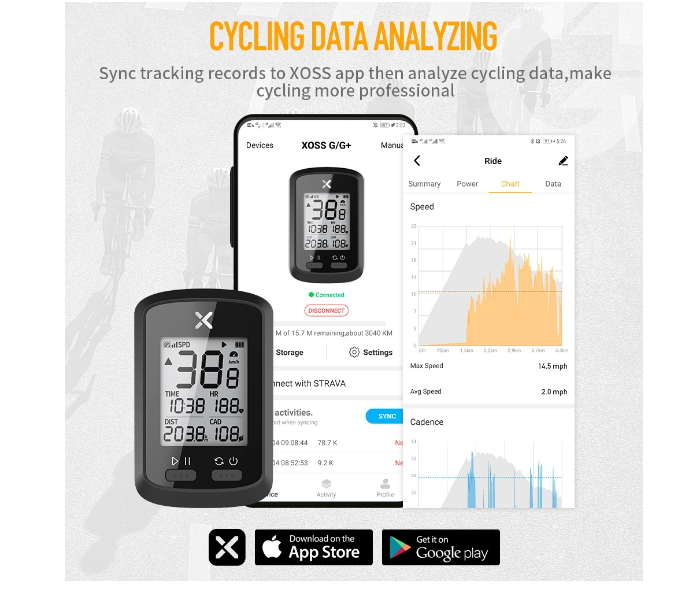 Xoss G Plus Wireless Waterproof Gps Bike Computer Speedometer Compatible With Ant- Sensors -Heart Rate Monitor Or Cadence Sensor Strava Sync - Zoom Image 2
